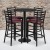 Flash Furniture RSRB1025-GG 30" Round Black Laminate Table Set 4 Ladder Back Metal Bar Stools, Burgundy Vinyl Seat addl-1