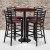 Flash Furniture RSRB1026-GG 30" Round Mahogany Laminate Table Set with 4 Ladder Back Metal Bar Stools, Burgundy Vinyl Seat addl-1