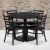 Flash Furniture RSRB1029-GG 36" Round Black Laminate Table Set with 4 Ladder Back Metal Chairs, Black Vinyl Seat addl-1