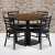 Flash Furniture RSRB1032-GG 36" Round Walnut Laminate Table Set with 4 Ladder Back Metal Chairs, Black Vinyl Seat addl-1