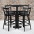 Flash Furniture RSRB1033-GG 24" Round Black Laminate Table Set with 4 Ladder Back Bar Stools, Black Vinyl Seat addl-1