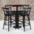 Flash Furniture RSRB1034-GG 24" Round Mahogany Laminate Table Set with 4 Ladder Back Metal Bar Stools, Black Vinyl Seat addl-1
