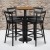 Flash Furniture RSRB1035-GG 24" Round Natural Laminate Table Set with 4 Ladder Back Metal Bar Stools, Black Vinyl Seat addl-2