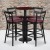 Flash Furniture RSRB1038-GG 24" Round Mahogany Laminate Table Set with 4 Ladder Back Metal Bar Stools, Burgundy Vinyl Seat addl-2