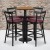 Flash Furniture RSRB1039-GG 24" Round Natural Laminate Table Set with 4 Ladder Back Metal Bar Stools, Burgundy Vinyl Seat addl-2