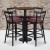 Flash Furniture RSRB1040-GG 24" Round Walnut Laminate Table Set with 4 Ladder Back Metal Bar Stools, Burgundy Vinyl Seat addl-1