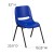 Flash Furniture RUT-EO1-BL-GG HERCULES Series 880 Lb. Capacity Blue Ergonomic Shell Stack Chair addl-1