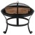 Flash Furniture YL-202-22-GG Chalton 22" Round Wood Burning Firepit with Mesh Spark Screen and Poker addl-10