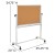 Flash Furniture YU-YCI-001-CK-GG 45.25"W x 54.75"H Reversible Mobile Cork Bulletin Board and White Board with Pen Tray addl-4