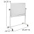 Flash Furniture YU-YCI-001-GG 45.25"W x 54.75"H Double-Sided Mobile White Board with Pen Tray addl-4