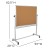 Flash Furniture YU-YCI-003-CK-GG 53"W x 62.5"H Reversible Mobile Cork Bulletin Board and White Board with Pen Tray addl-4