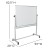 Flash Furniture YU-YCI-003-GG 53"W x 62.5"H Double-Sided Mobile White Board with Pen Tray addl-4