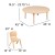 Flash Furniture YU-YCX-0053-2-ROUND-TBL-NAT-E-GG 45" Round Natural Plastic Height Adjustable Activity Table with 4 Chairs addl-5