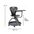 Flash Furniture YU-YCX-019-BK-GG Black Mobile Desk Chair with Rotating Tablet and Under Seat Storage addl-4