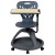 Flash Furniture YU-YCX-019-DG-GG Dark Gray Mobile Desk Chair with Rotating Tablet and Under Seat Storage addl-8