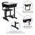 Flash Furniture YU-YCX-046-09010-GG Adjustable Height Student Desk and Chair with Black Pedestal Frame addl-4