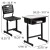Flash Furniture YU-YCX-046-09010-GG Adjustable Height Student Desk and Chair with Black Pedestal Frame addl-5