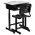 Flash Furniture YU-YCX-046-09010-GG Adjustable Height Student Desk and Chair with Black Pedestal Frame addl-6