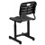 Flash Furniture YU-YCX-09010-GG Adjustable Height Black Student Chair with Black Pedestal Frame addl-5