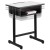 Flash Furniture YU-YCY-046-GG Gray Student Desk with Adjustable Height Black Pedestal Frame addl-12