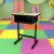 Flash Furniture YU-YCY-046-GG Gray Student Desk with Adjustable Height Black Pedestal Frame addl-1