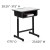 Flash Furniture YU-YCY-046-GG Gray Student Desk with Adjustable Height Black Pedestal Frame addl-4