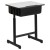 Flash Furniture YU-YCY-046-GG Gray Student Desk with Adjustable Height Black Pedestal Frame addl-5