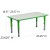 Flash Furniture YU-YCY-060-0034-RECT-TBL-GREEN-GG 23.625