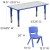 Flash Furniture YU-YCY-060-0036-RECT-TBL-BLUE-GG 23.625