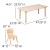 Flash Furniture YU-YCY-060-0036-RECT-TBL-NAT-GG 23.625"W x 47.25"L Rectangular Natural Plastic Height Adjustable Activity Table with 6 Chairs addl-5