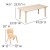 Flash Furniture YU-YCY-060-0036-RECT-TBL-NAT-GG 23.625"W x 47.25"L Rectangle Natural Plastic Height Adjustable Activity Table with 6 Chairs addl-5