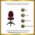 Flash Furniture WL-A654MG-BY-GG Burgundy Fabric Multi-Function Task Chair with Adjustable Lumbar Support addl-1