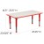 Flash Furniture YU-YCY-060-RECT-TBL-RED-GG 23.625