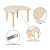Flash Furniture YU-YCY-093-0032-CIR-TBL-NAT-GG 25.125"W x 35.5"L Crescent Natural Plastic Height Adjustable Activity Table Set with 2 Chairs addl-4