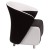 Flash Furniture ZB-7-GG Black LeatherSoft Curved Barrel Back Lounge Chair with Melrose White Detailing addl-3