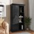 Flash Furniture ZG-026-BLK-GG 36" Black Rustic Farmhouse Storage Cabinet Bookcase with Sliding Barn Door addl-1