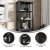 Flash Furniture ZG-027-BLK-GG Black Modern Farmhouse 3 Upper Shelf Wooden Bookcase with Glass Door Storage Cabinet addl-3