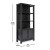 Flash Furniture ZG-027-BLK-GG Black Modern Farmhouse 3 Upper Shelf Wooden Bookcase with Glass Door Storage Cabinet addl-4