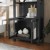 Flash Furniture ZG-027-BLK-GG Black Modern Farmhouse 3 Upper Shelf Wooden Bookcase with Glass Door Storage Cabinet addl-6