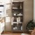 Flash Furniture ZG-027-GRYWSH-GG Gray Wash Modern Farmhouse 3 Upper Shelf Wooden Bookcase with Glass Door Storage Cabinet addl-5