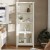 Flash Furniture ZG-027-WHT-GG White Modern Farmhouse 3 Upper Shelf Wooden Bookcase with Glass Door Storage Cabinet addl-5