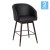 Flash Furniture 2-AY-1928-26-BK-GG Margo 26" Commercial Grade Mid-Back Black LeatherSoft Modern Barstool with Beechwood Legs and Curved Back, Bronze Accents, Set of 2 addl-2