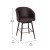 Flash Furniture 2-AY-1928-26-BR-GG Margo 26" Commercial Grade Mid-Back Brown LeatherSoft Modern Barstool with Beechwood Legs and Curved Back, Bronze Accents, Set of 2 addl-5