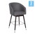 Flash Furniture 2-AY-1928-26-GY-GG Margo 26" Commercial Grade Mid-Back Gray LeatherSoft Modern Barstool with Beechwood Legs and Curved Back, Bronze Accents, Set of 2 addl-2