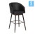 Flash Furniture 2-AY-1928-30-BK-GG Margo 30" Commercial Grade Mid-Back Black LeatherSoft Modern Barstool with Beechwood Legs and Curved Back, Bronze Accents, Set of 2 addl-2