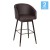 Flash Furniture 2-AY-1928-30-BR-GG Margo 30" Commercial Grade Mid-Back Brown LeatherSoft Modern Barstool with Beechwood Legs and Curved Back, Bronze Accents, Set of 2 addl-2