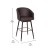 Flash Furniture 2-AY-1928-30-BR-GG Margo 30" Commercial Grade Mid-Back Brown LeatherSoft Modern Barstool with Beechwood Legs and Curved Back, Bronze Accents, Set of 2 addl-5