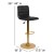 Flash Furniture 2-CH-92023-1-BK-G-GG Modern Black Vinyl Adjustable Counter Height Swivel Bar Stool with Gold Pedestal Base, Set of 2 addl-5