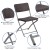 Flash Furniture 2-DAD-YCZ-61-GG 2 Pack Hercules Brown Rattan Plastic Folding Chair with Gray Frame addl-4