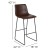 Flash Furniture 2-ET-ER18345-30-DB-GG Reagan 30" Dark Brown LeatherSoft Bar Height Bar Stool, Set of 2 addl-5